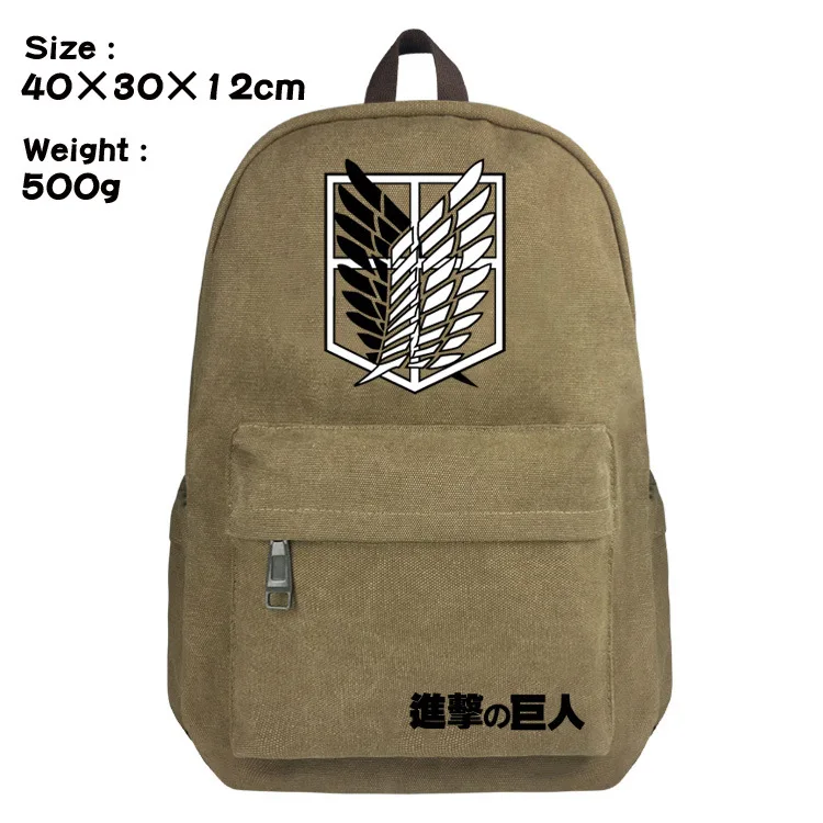 

Attack on Titan 2color Canvas Backpacks Rucksacks Cartoon School Backpack Casual student Bags travel Knapsack Unisex Gifts New