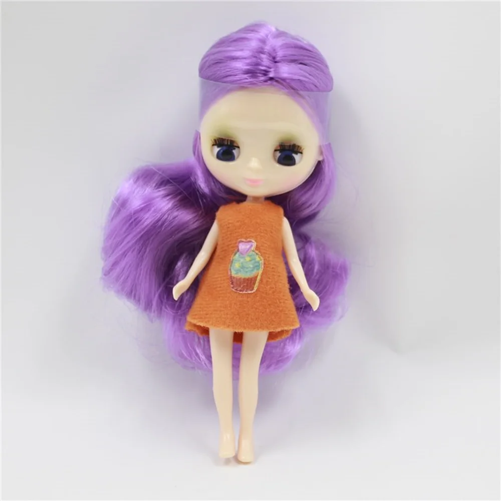 Fashion style mini blyth doll colour hair Medium hairstyle nude factory doll fashion girl toys 11cm without clothes