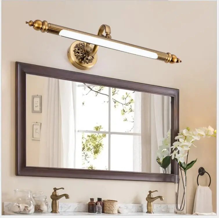 48CM/57CM/68CM Bathroom Mirror Lamp Waterproof Retro Bronze Cabinet Vanity Mirror Lights Led Wall Light Lamp LED Light Wall Lamp