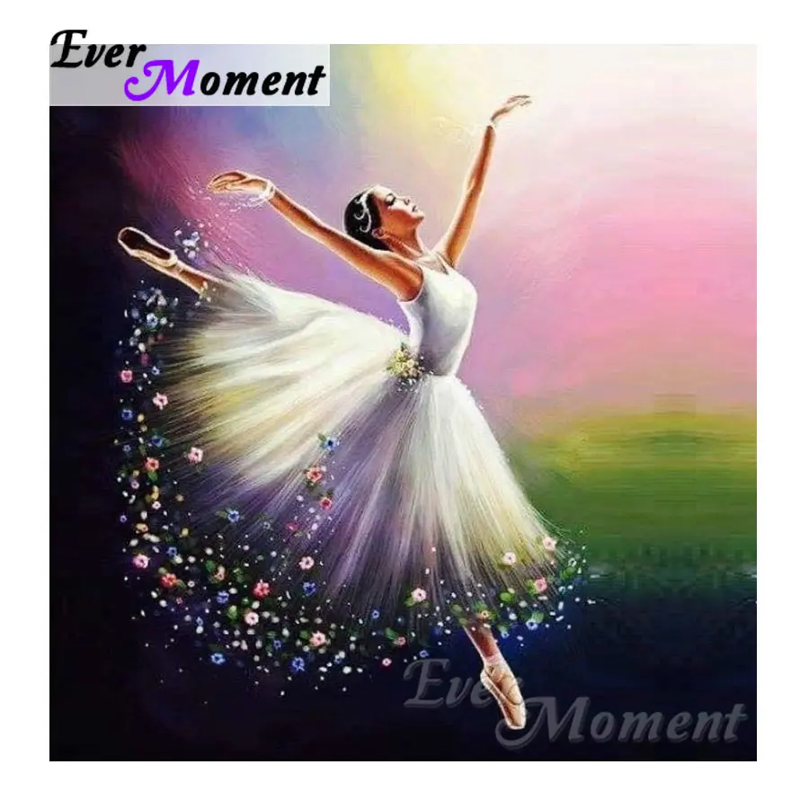 

Ever Moment 5D DIY Diamond Embroidery Ballerina Girl Diamond Mosaic Full Square Drills Artwork Home Decoration ASF1158