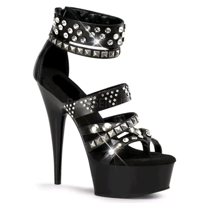 

Summer, new style fashionable shoe sex appeal heel female sandal, 15 centimeters water drill rivet is decorated Sandals