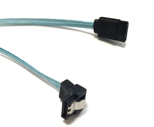 Cable SATA 3 de ángulo de 90 grados, Cable SATA III de 6 GB/s, Cable de datos SATA 3,0 para SDD HDD, azul, 40CM, 1 unidad