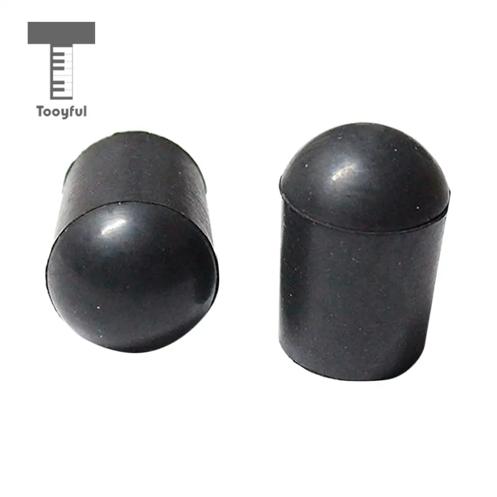 Tooyful 2 Pcs Black Upright Double Bass Endpin Rubber Tip 10mm Double Bass Endpin Parts with Bottom Grip Prevent Sliding