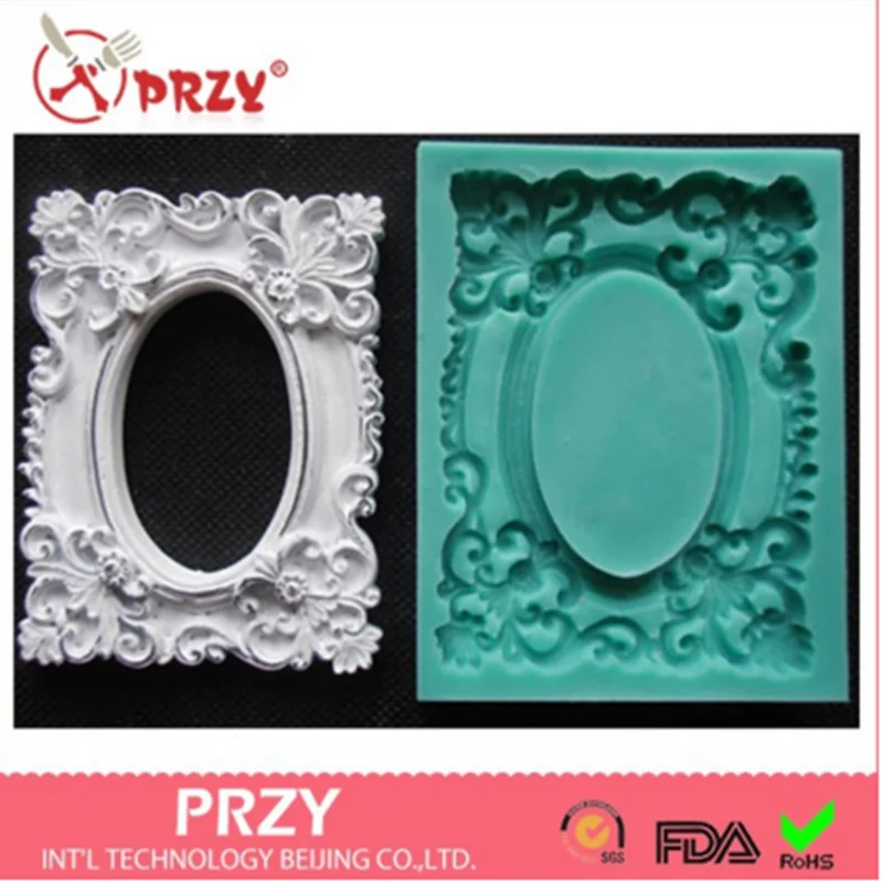 

PRZY PRZY Picture Frame Framework 3D Rectangle Mold Silicone Cake Decoration Mold Fondant Mold Silica Gel Moulds Silicone Rubber