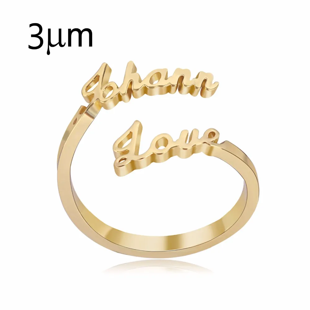 3Ueter MGold custom Spiral Ring Personalized Name Ring Two Name Custom Nameplate Ring Couple Lover Graduation Keepsake Gift