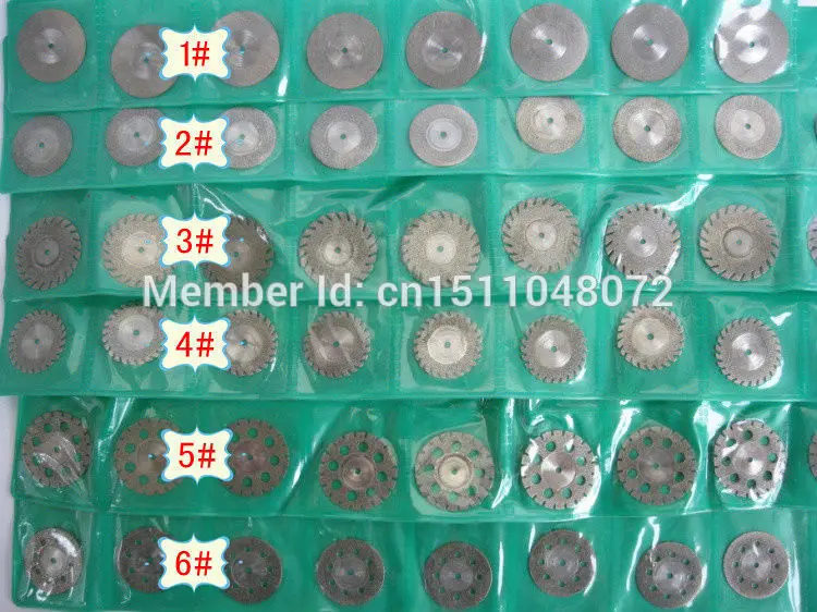 60 pcs Dental Diamond disc Dental lab material Diamond disc ceramic alloy stone cutting disc with radiating hole all diameter