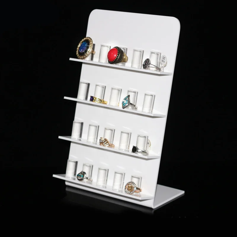 White And Clear Jewelry Earring Holder Organizer Stand  Display With L Base