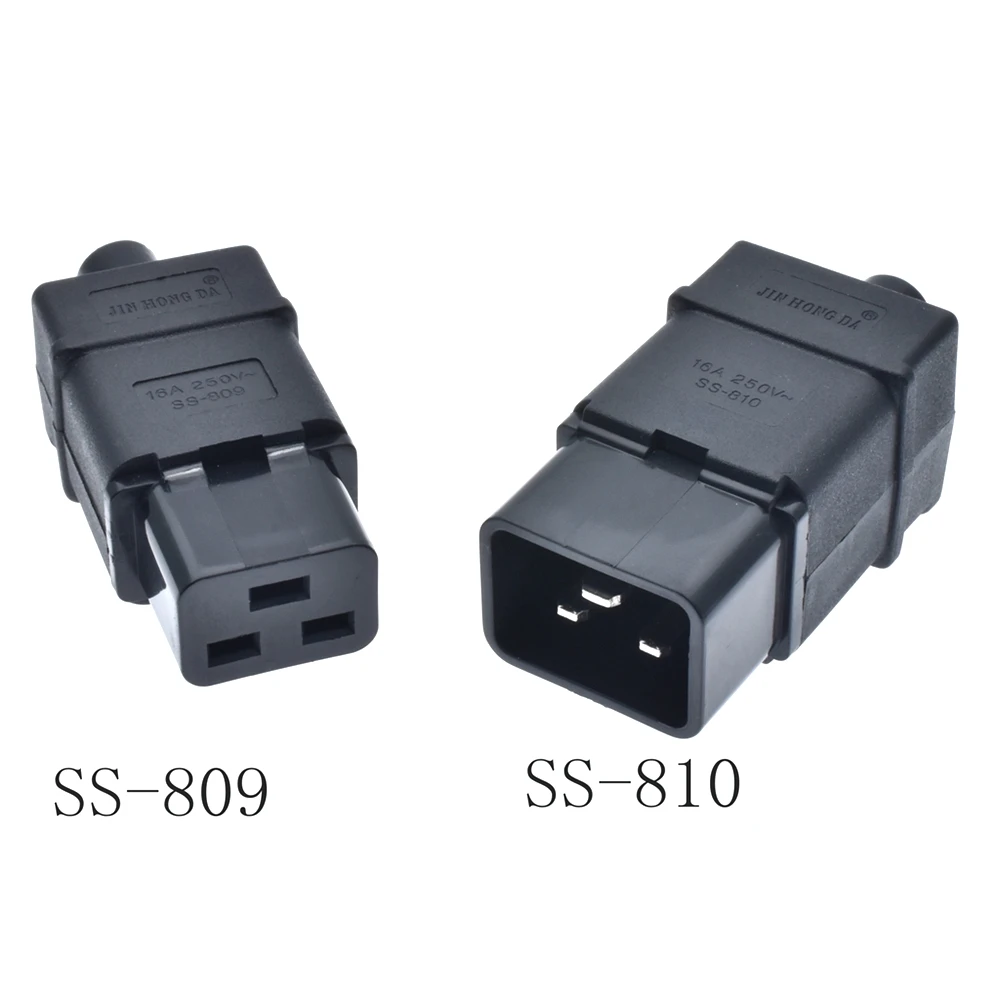 PDU/UPS socket Standard IEC320 C19 C20 16A 250V AC Electrical Power Cable Cord Connector Removable plug SS-809 SS-810 Plug