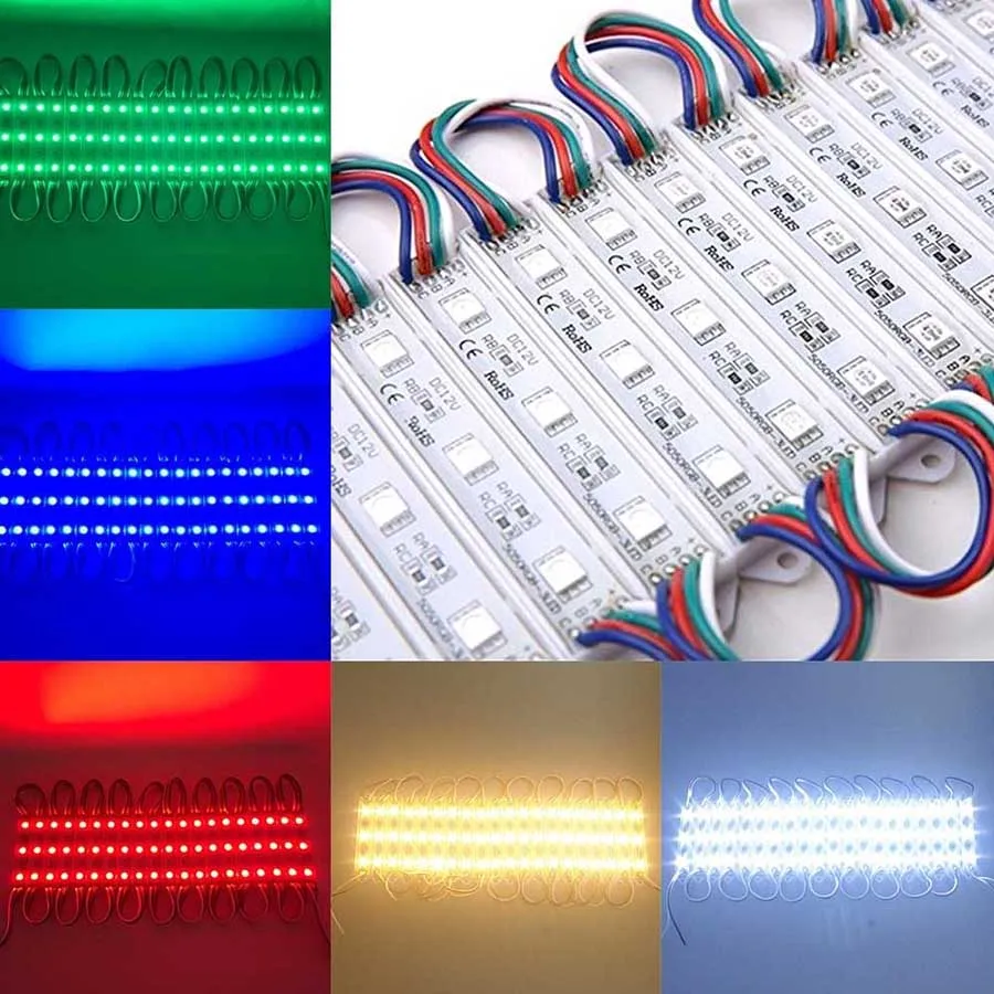 Imagem -03 - Impermeável Publicidade Sinal Led Backlight Luzes Rgb Vermelho Verde Azul Branco Quente 5050 Smd 3led dc 12v 20 Pcs