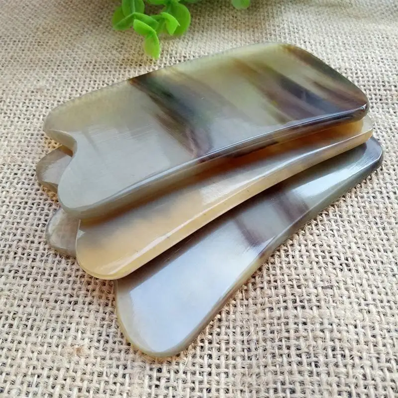 High Quality Gua Sha Acupuncture Massager Natural Ox Horns Scrapping Massage Plate Board Back Face Body Slimming Beauty Massage