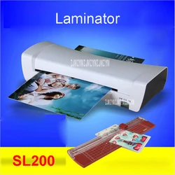 SL200 white A4 Photo Laminator Office Hot & Cold Thermal Laminating  Professional For A4 Document Photo PET Film Roll Laminator