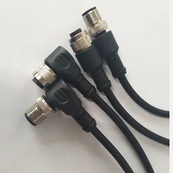 M12 4pin 5pin 8 pin  straight  Angle plug sensor connector female male linker with 2 meter cable