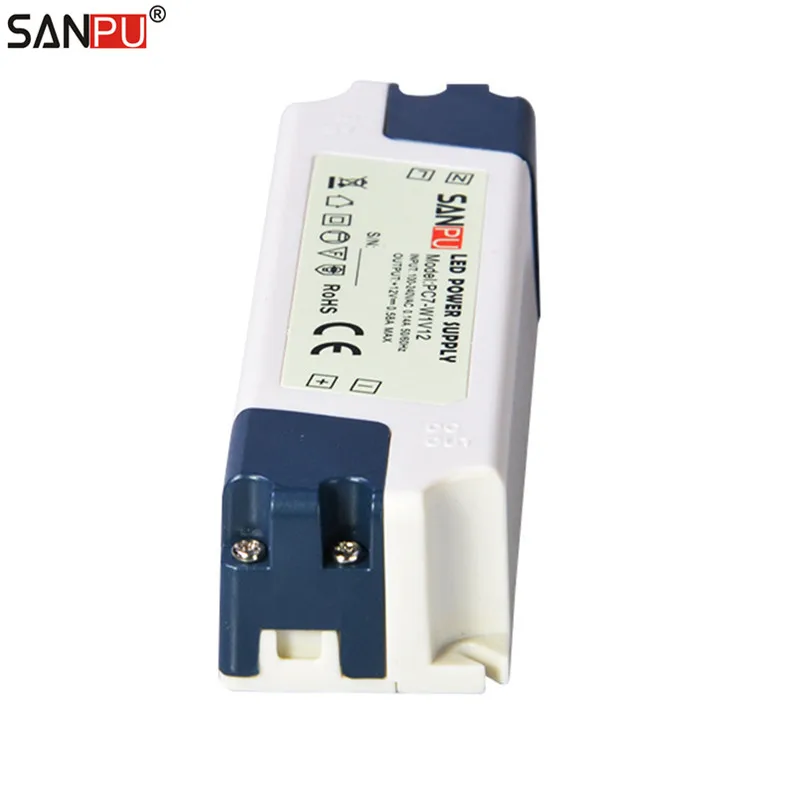 SANPU SMPS 12v 7w LED Switching Power Supply Constant Voltage Driver 220v 110v ac-dc Lighting Transformer IP44 indoor Plastic