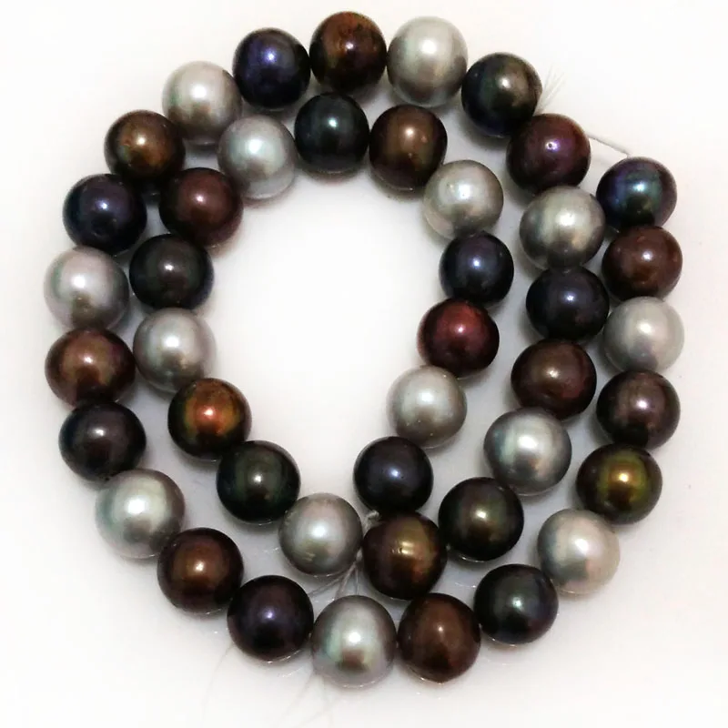 

16 inches 10-11mm AA Multicolor Round Freshwater Pearl Loose Strand