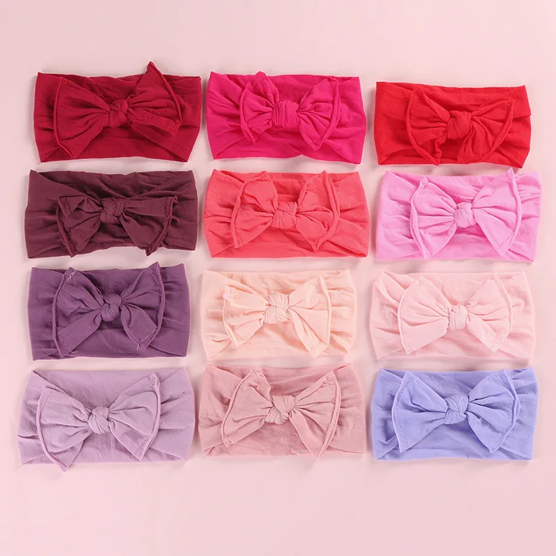 

15 pcs/lot , Knot Bow Nylon Headbands, Wide Turban Head Wrap One size fits most Girls Hair Accessories