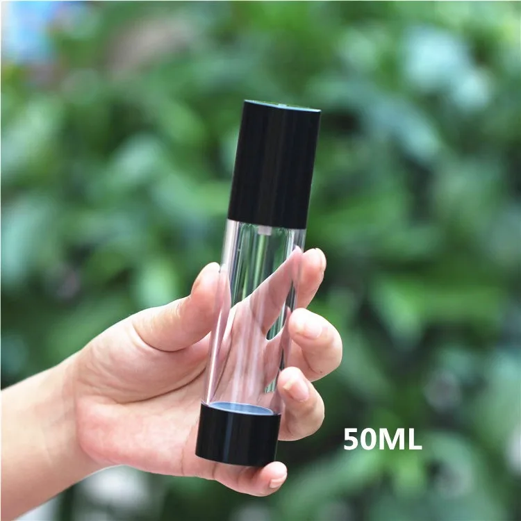 30 Cái/lốc 15Ml 30Ml 50Ml Không Cần Không Khí Bơm Rửa Bình Trong Lọ Dưỡng Kem Hộp Đựng Máy Hút Chân Không Đen + Rõ Ràng