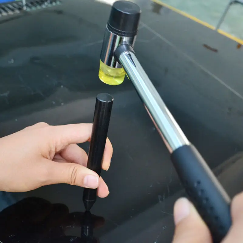 PDR Car Body Paintless Dent Repair Hail Removal Tools Kit 5 Heads Tap Down Hammer Knock Down Rubber Hammer for Remove Dent