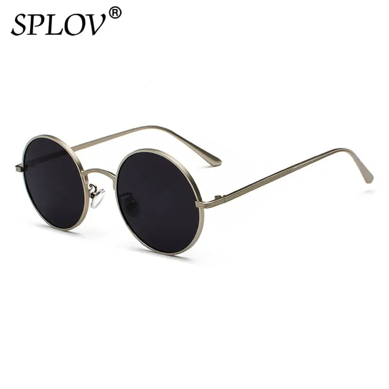 SPLOV Retro Punk Style Men Sunglasses Women Vintage Round Metal Frame Colorful Lens Sun Glasses Fashion Eyewear Gafas Sol UV400