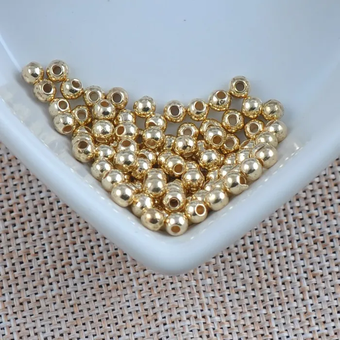 4mm 500pcs Gold/Silver Plated CCB Round Seed Spacer Beads For Jewelry making DIY YKL0079X