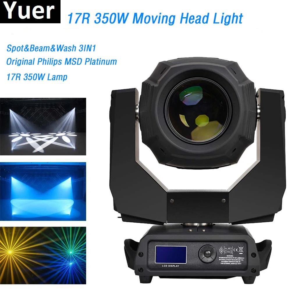 

17R 350W Moving Head Light Wash Beam Spot 3IN1 Copy Clay Paky DMX512 18 Channels with Color&Gobo wheel DJ Disco Stage Light