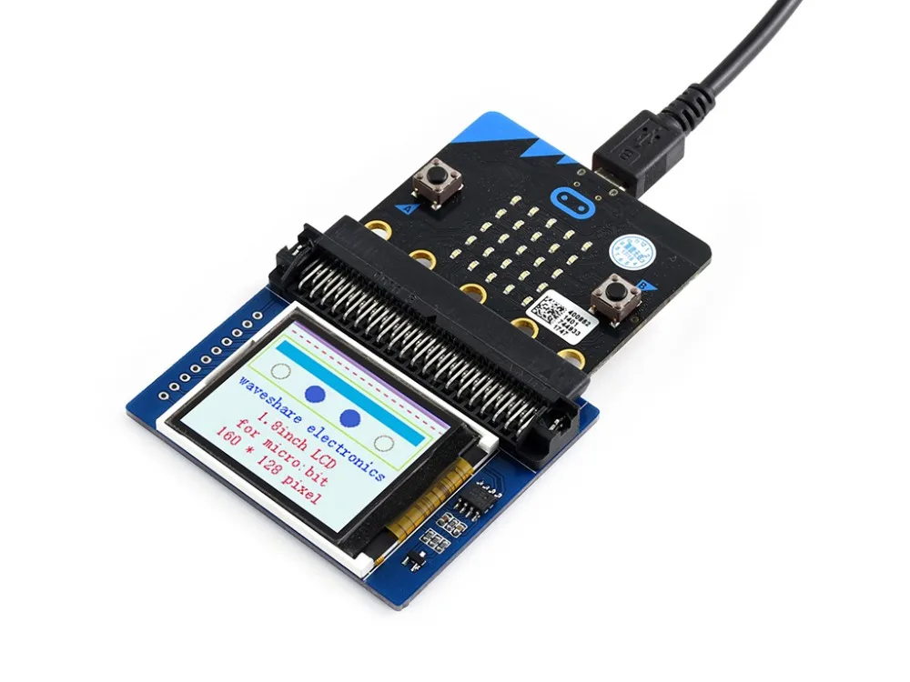 

Waveshare 1.8 inch colorful display module for micro:bit 160x128 pixels 65K colors ST7735S Driver small size LCD