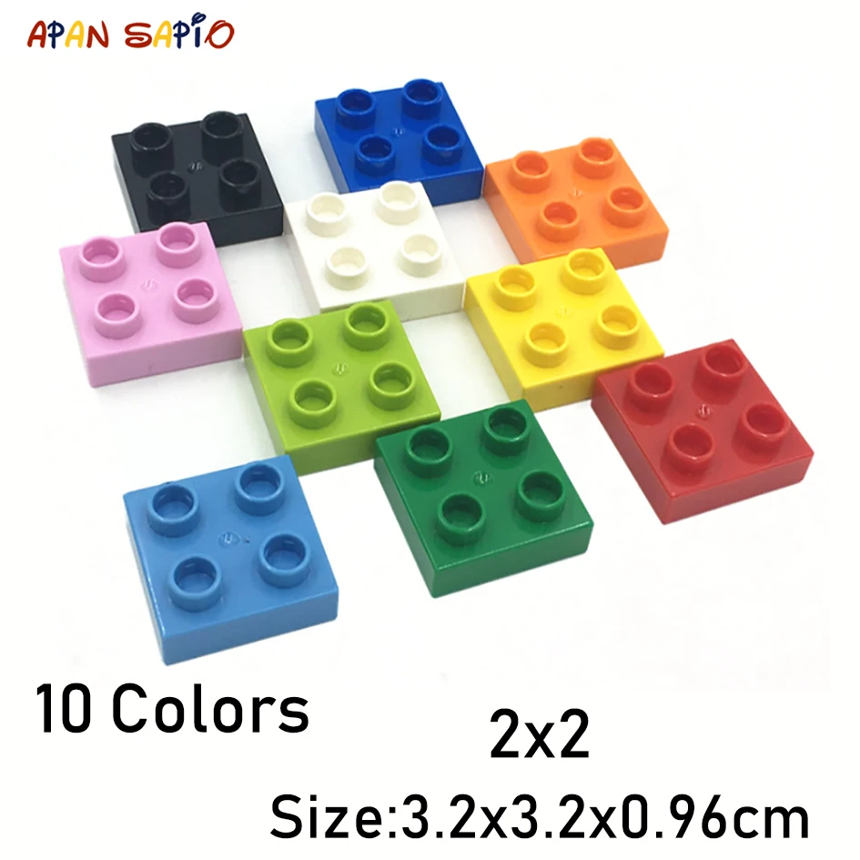 DIY Building Blocks Big Size 2X2 12PCS/lot 10Colors Educational Building Blocks Brick Toys for Children Compatible with LegoeING