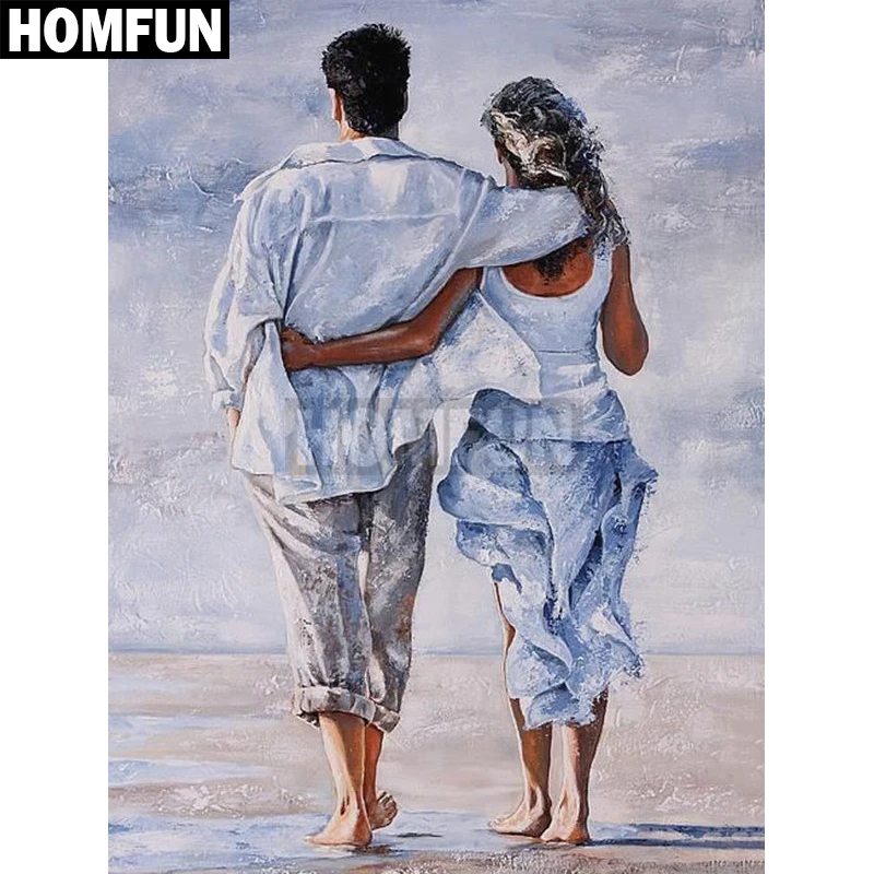 

HOMFUN Full Square/Round Drill 5D DIY Diamond Painting "Character couple" Embroidery Cross Stitch 3D Home Decor Gift A00100