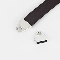 20pcs End Caps Findings Fit 10x2mm Flat Leather Cord DIY Bracelets Connectors Making Findings