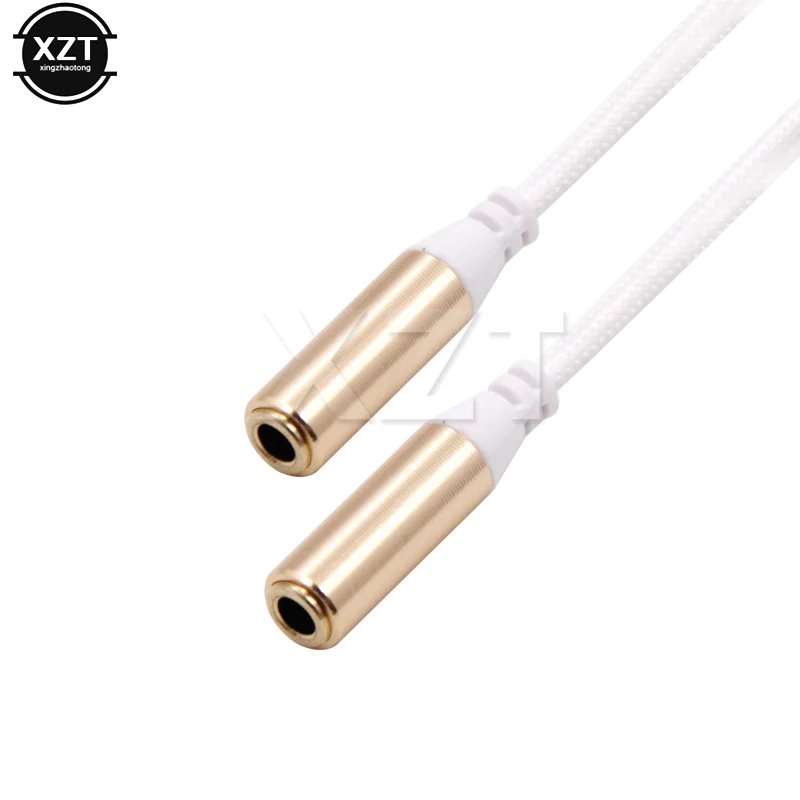 3.5mm Audio Stereo Y Splitter Cable 90 Degree Right Angle 3.5mm Male To 2 Female Jack Headphone Splitter Adapter SinLoon for Tab