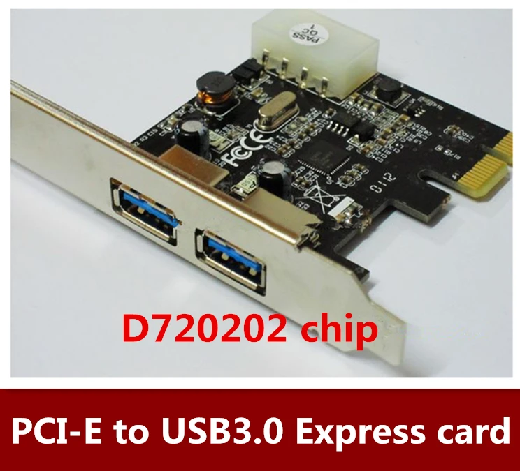 High Quality     Desktop PCI-E to USB3.0 expansion card adapter  chip  third generation of D720202  2port  Free shipping