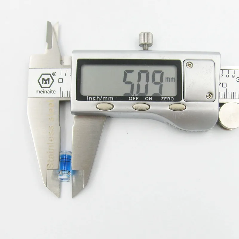 Tube Spirit Level Mini Plastic Tube Level Bubble for Level Measurement Instrument Diameter 5mm Length 12mm Bule Color