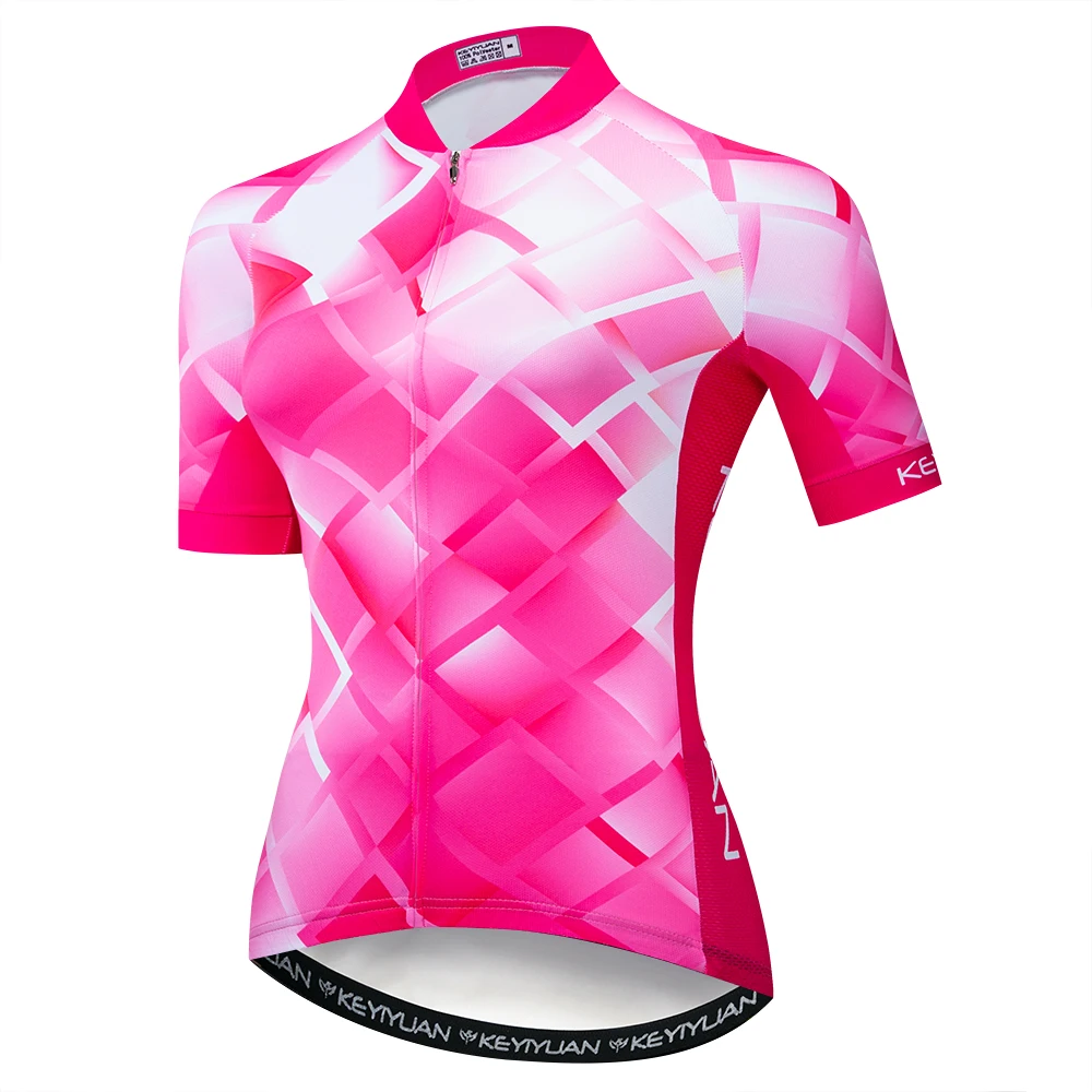 

2019 Keyiyuan Summer New Road Racing Bike Riding Equipment Quick Dry Breathable Women's White Short Sleeve Top