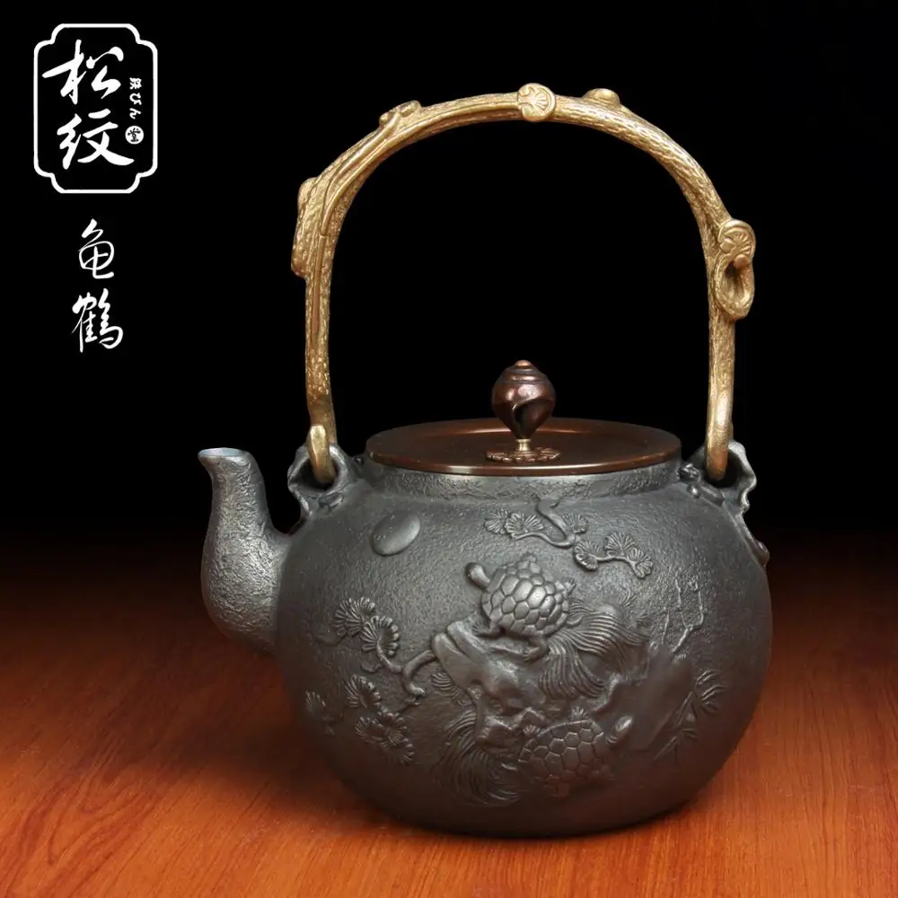 Retro Exquisite Cast Iron Teapot Uncoated Teaset Southern Japan 1200ML Kungfu Tea Infusers Free Shipping