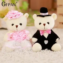 2pcs/lot 18cm kawaii Bear New Styles Soft plush toys Cute Couple Stuffed Animal Baby doll Fantasy Wedding Birthday Gift