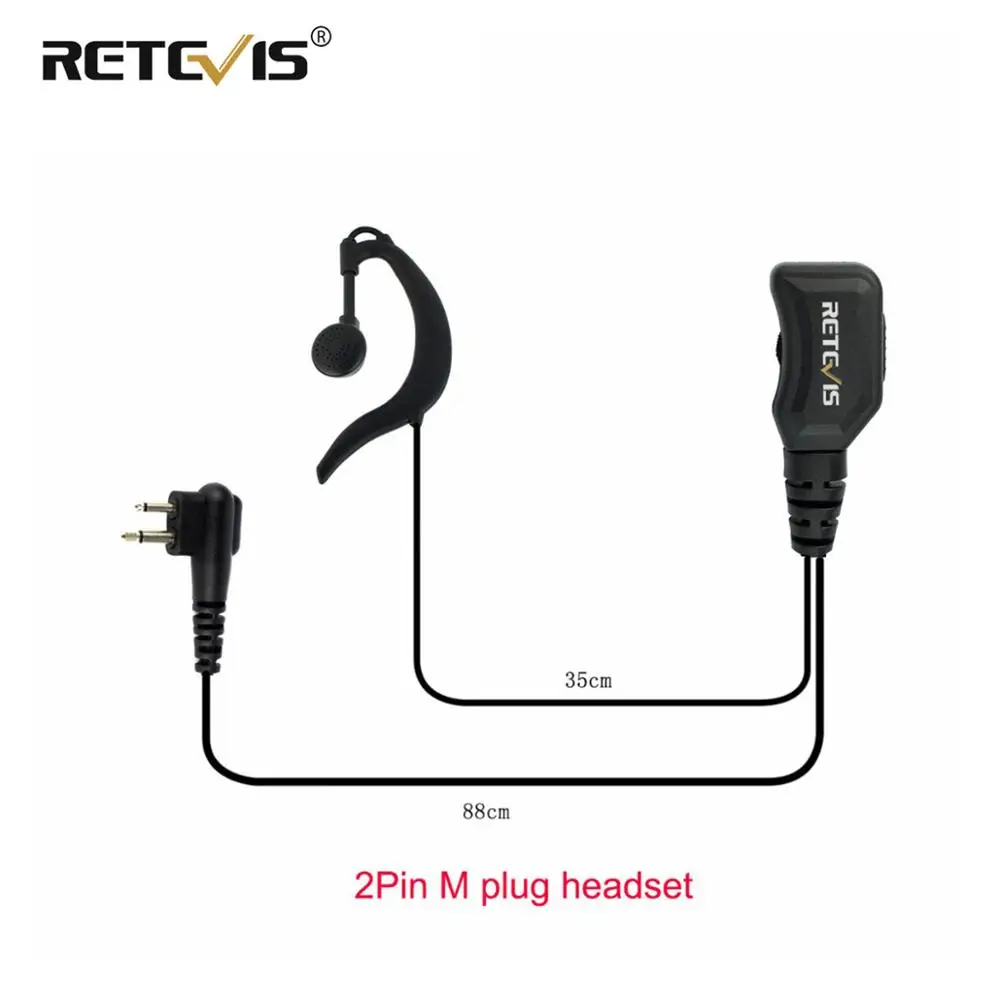 Retevis R-111 Volume Adjustable Earpiece PTT Mic Headset For Motorola GP68 CP88 CT150 P080 PRO1150 For HYT TC-500 Walkie talkie