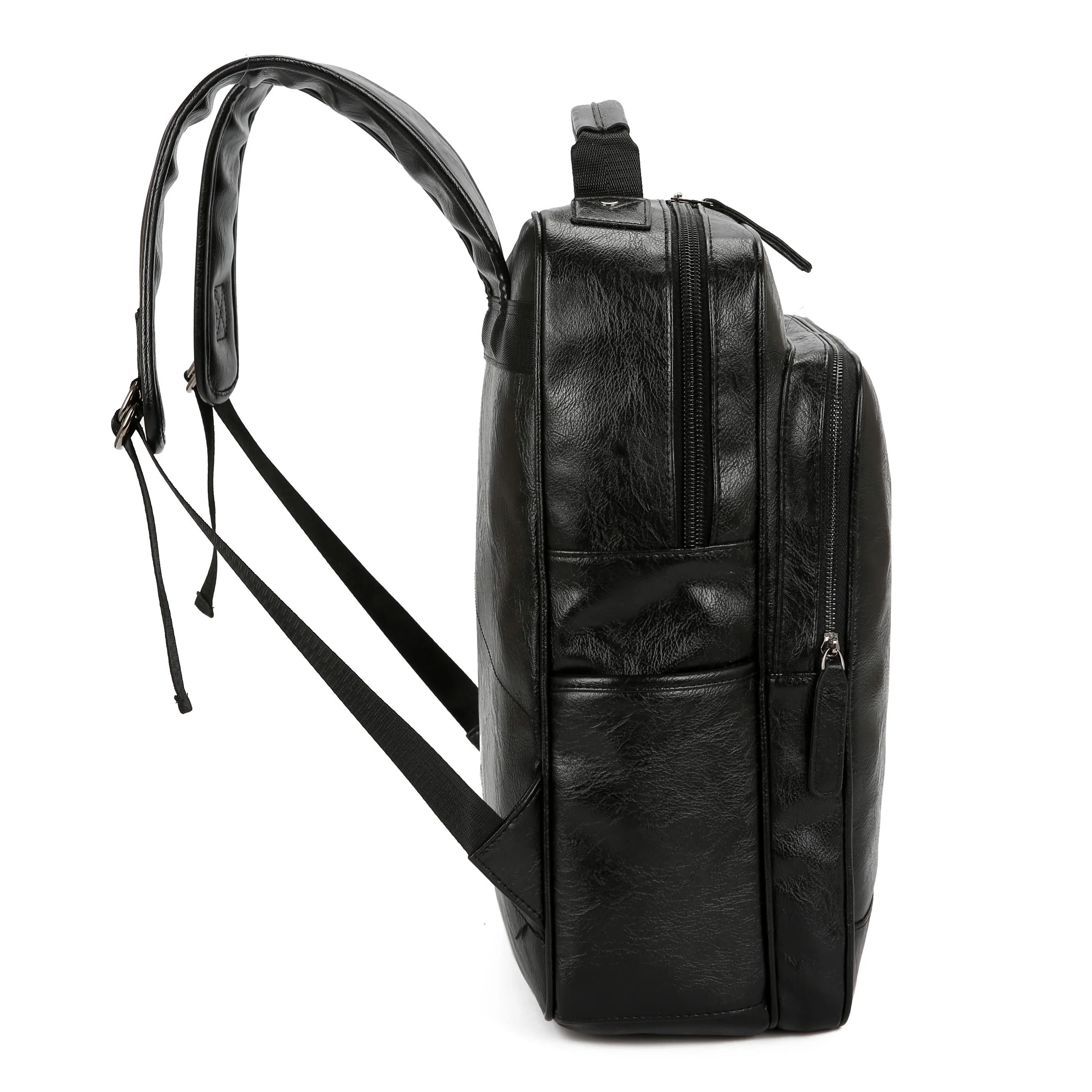 Mochila informal de cuero de gran capacidad para hombre, bolso de hombro Simple de piel de oveja para viaje juvenil, bolso de ocio de alta calidad