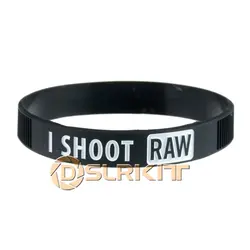 White I SHOOT RAW Photography Silicone bracelet Photographer's Wristband