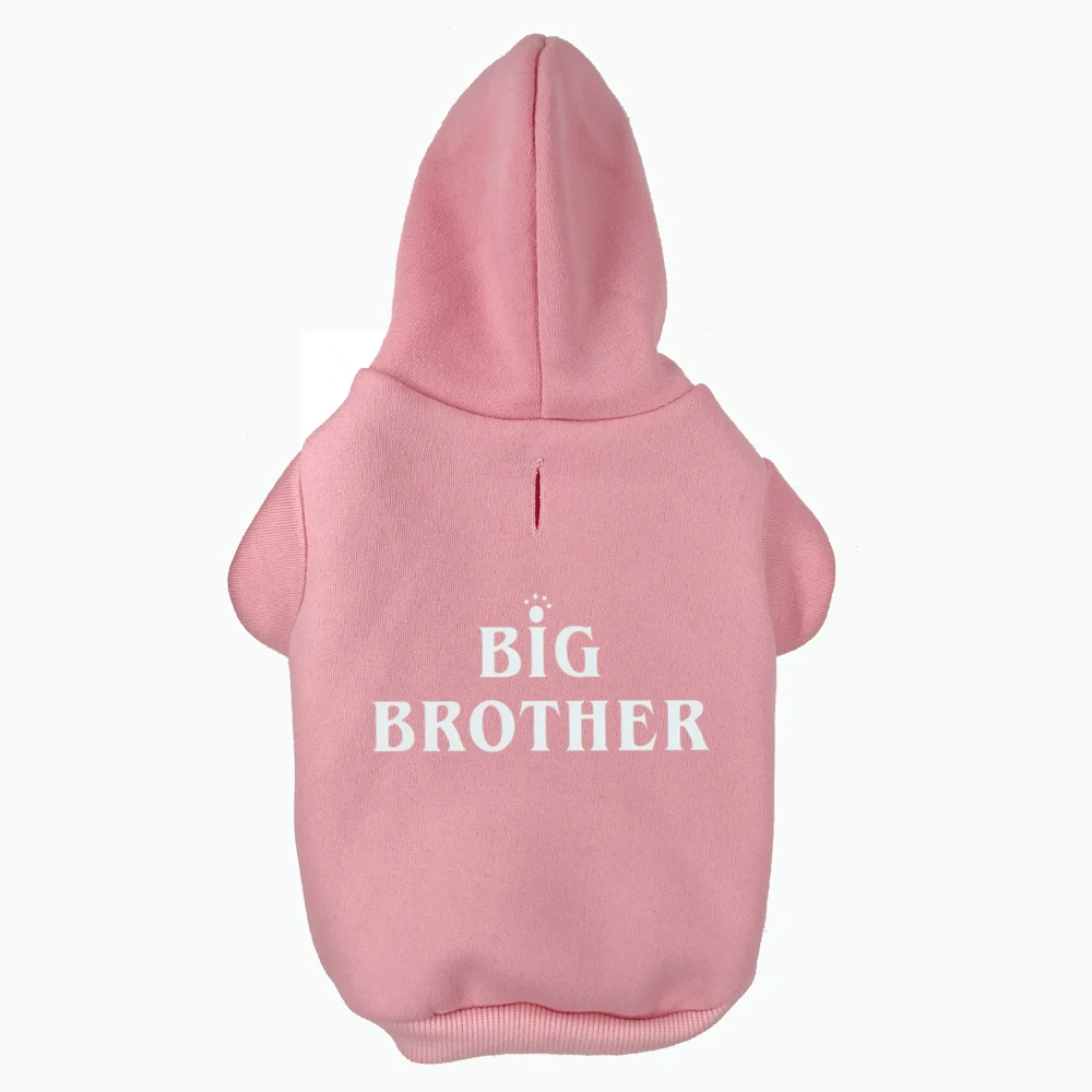 4 Colors BIG BROTHER Printed Pet Puppy Dog Clothes Hoodies Jumpers Tracksuits for Chihuahua Teacup Care and Large Dogs