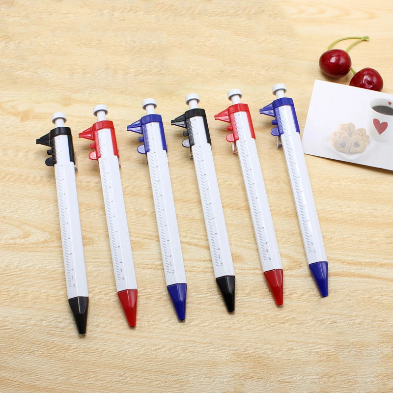 4pcs Creative Stationery Ballpen Cursor Caliper Scale Ruler Multifunction Ballpoint Pen School Office Supplies Promotions Gifts