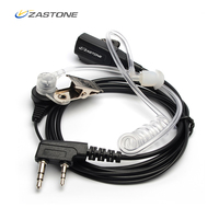 Zastone Walkie Talkie Earpiece 2 Pin K Plug PTT Air Acoustic Tube Earphone Portable Radio Headset Headphone for Baofeng