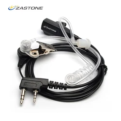 Zastone Walkie Talkie 2 Pin K ปลั๊ก PTT Air Acoustic Tube หูฟังแบบพกพาวิทยุชุดหูฟังหูฟังสำหรับ Baofeng