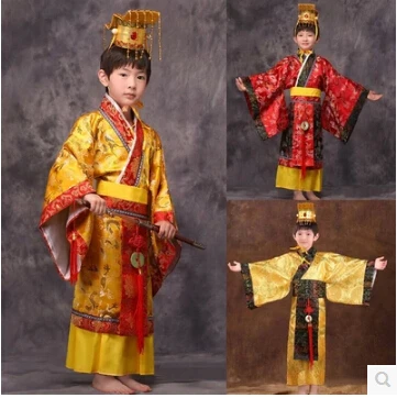 Free shipping party dress chinese emperor costume palace king dress with head wearing Halloween clothing cosplay clothes