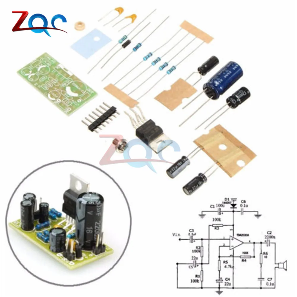 TDA2030A Electronic Audio Power Amplifier Board Module Mono 18W DC 9-24V For DIY Kit Computer Active Speakers DIY Kit