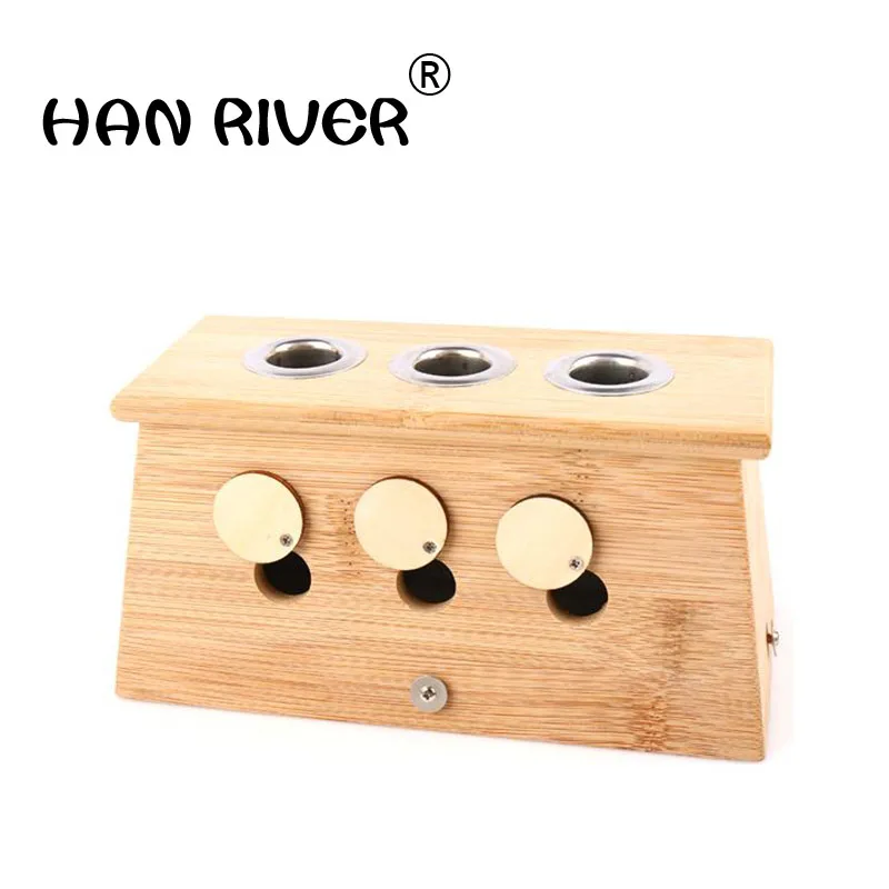 Moxibustion box Take a bit Bamboo wood home warm moxibustion tool Moxibustion can treat gynecological