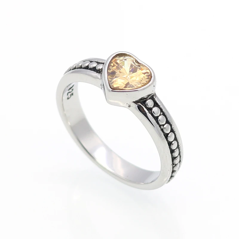 6 Colors Crystal Stone Stainless Steel Ring Heart Love Cubic Zircon Fashion Accessories Women Ring aneiss Engagement Jewelry