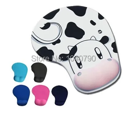 Silicone memory holding wristbands Mouse Pad Wrist Support Mouse Pad Cartoon Cow Silicon Wrist Pad Free Shipping