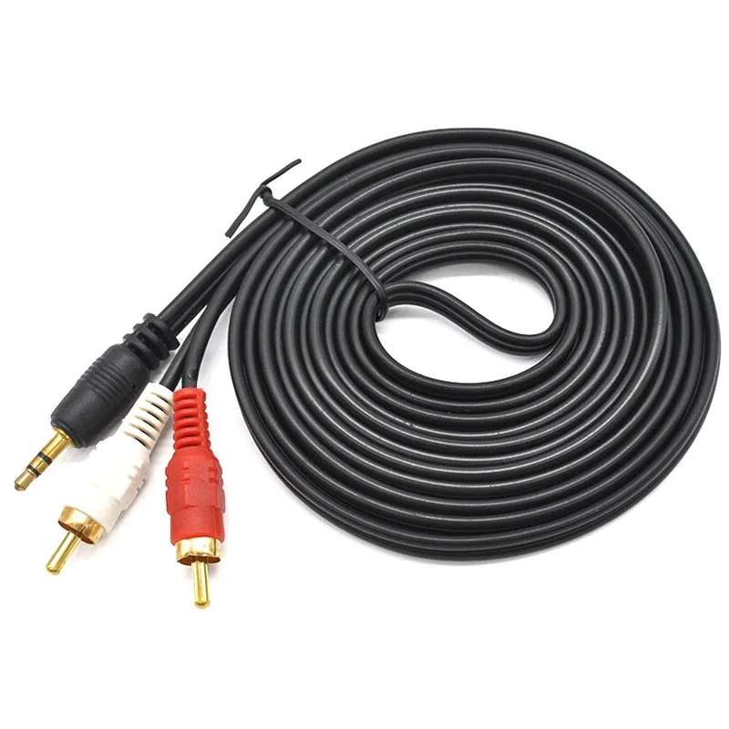 3.5mm Male Jack to AV 2 RCA Male Stereo Music Audio Cable Cord AUX for Mp3 Pod Phone TV Sound Speakers 1.5M/3M/5M/10M