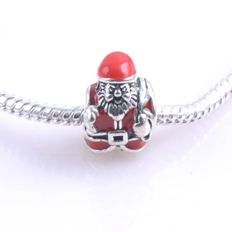 10Pcs 15x11MM Silver Plated Father Christmas Spacers Beads Fit  Charms Bracelets Jewelry Handmade DIY extanpaa flfaocma DK-045