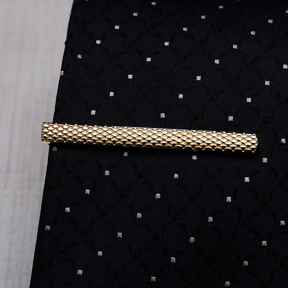 KFLK quality cufflinks stickpin gift tie pin men golden Crimped wire tie clip cufflinks stickpin 2018new products guests