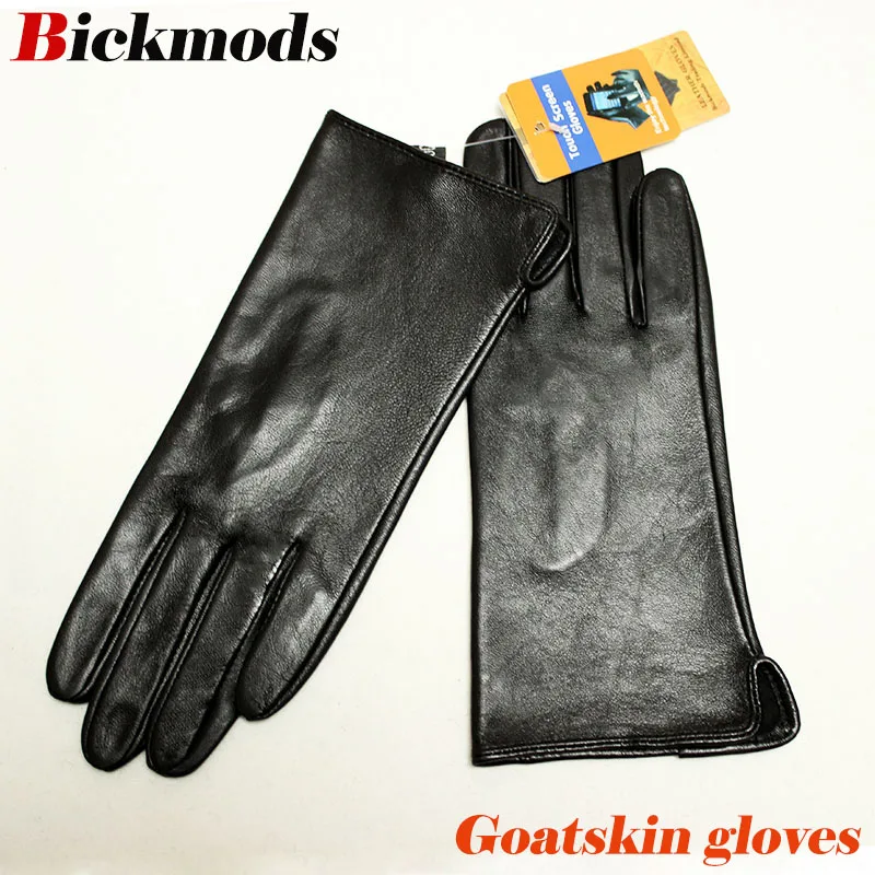 Guantes de cuero para conducir para mujer, manoplas de piel de oveja finas, sin forro, para montar en motocicleta, color negro, para primavera y